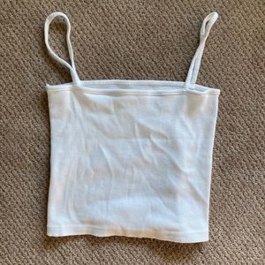 Brandy melville ribbed white crop top tank top